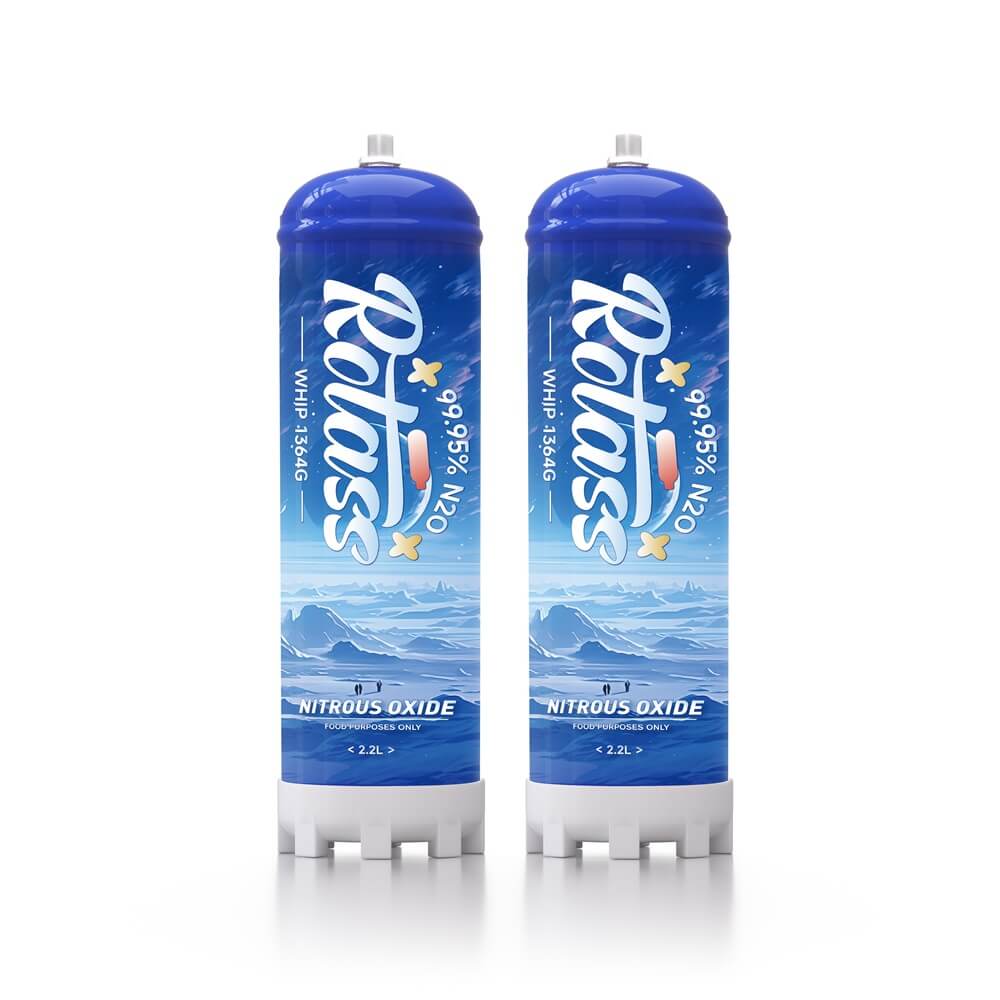 2 Pack 2.2L N2O Cylinder 1364 Gram Nitrous Oxide Cream Charger