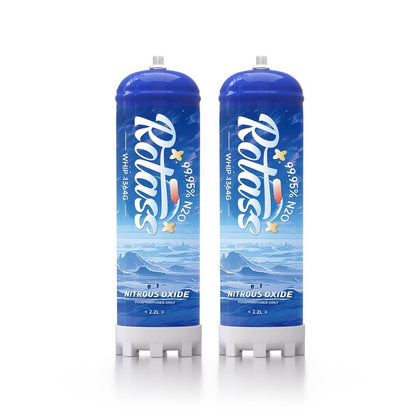 2 Pack 2.2L N2O Cylinder 1364 Gram Nitrous Oxide Cream Charger