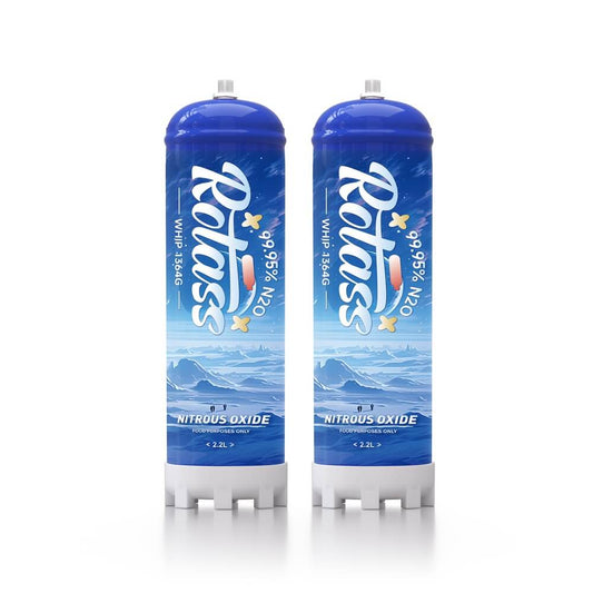2 Pack 2.2L N2O Cylinder 1364 Gram Nitrous Oxide Cream Charger