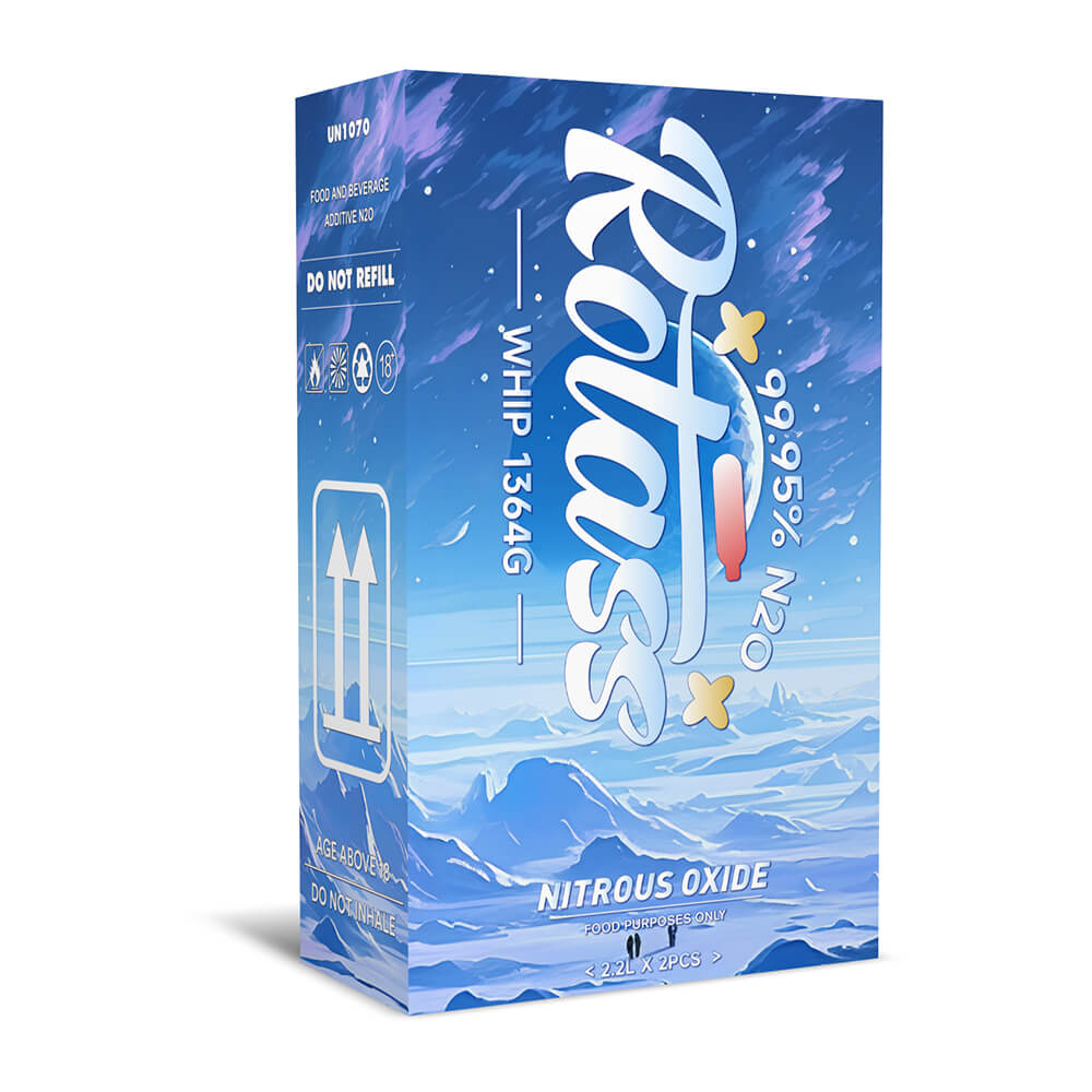 2 Pack 2.2L N2O Cylinder 1364 Gram Nitrous Oxide Cream Charger